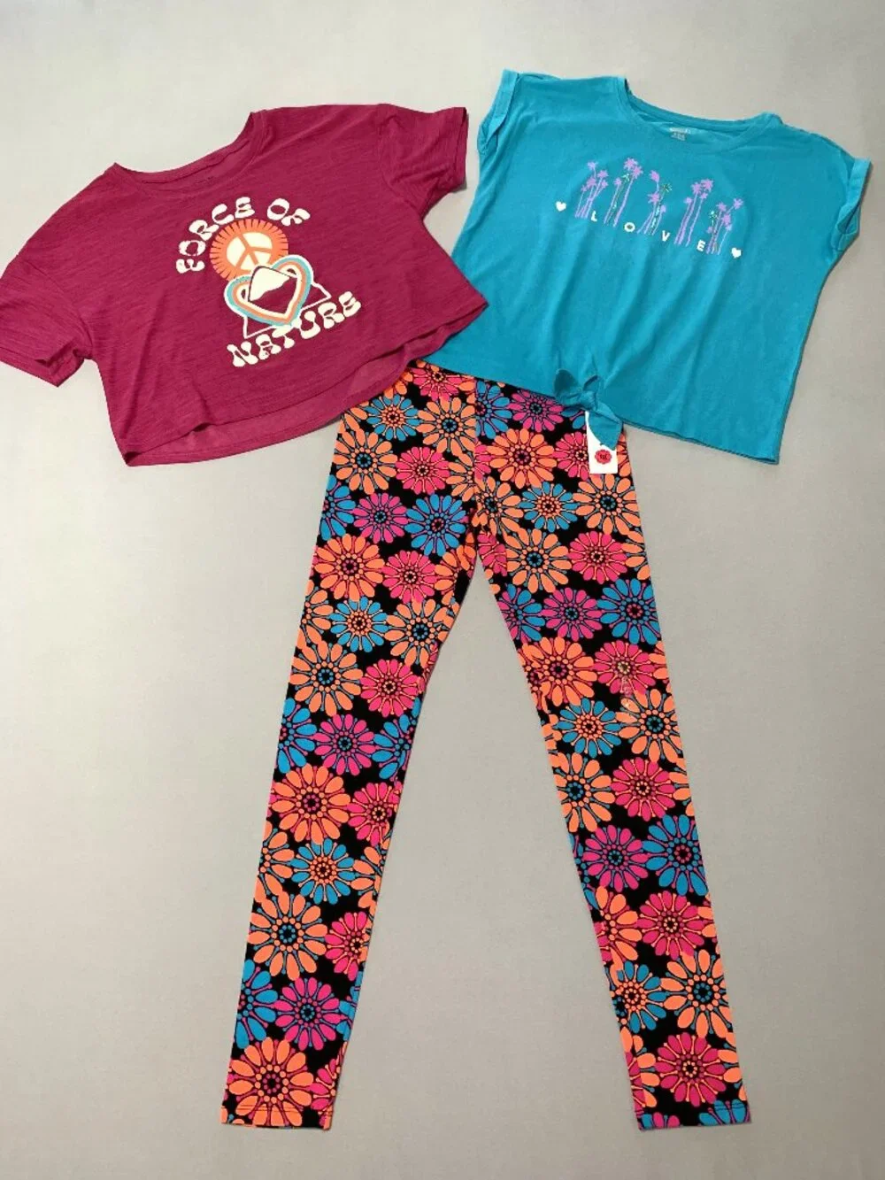 3 Piece Kid Set Old Navy/Crazy8/Total Girl Legging Short Sleeves Tees Size 14/16